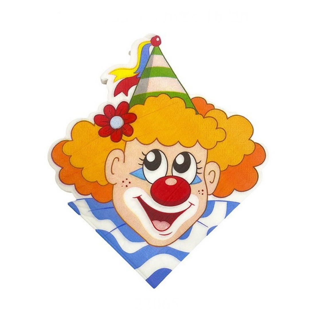 חב' 16 מפיות נייר בצורת ליצן