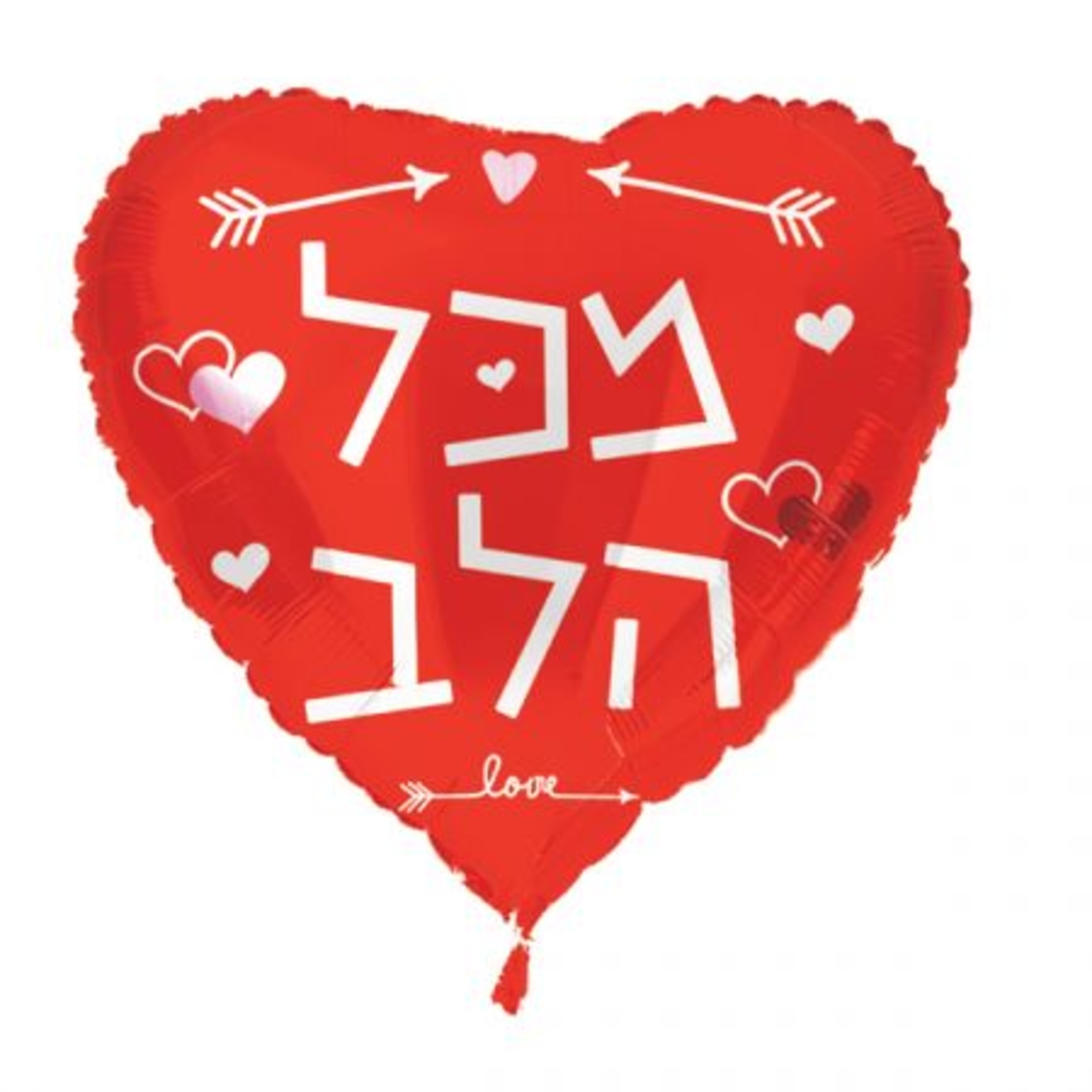 בלון מיילר 18- לב מכל הלב אדום לבן (C)