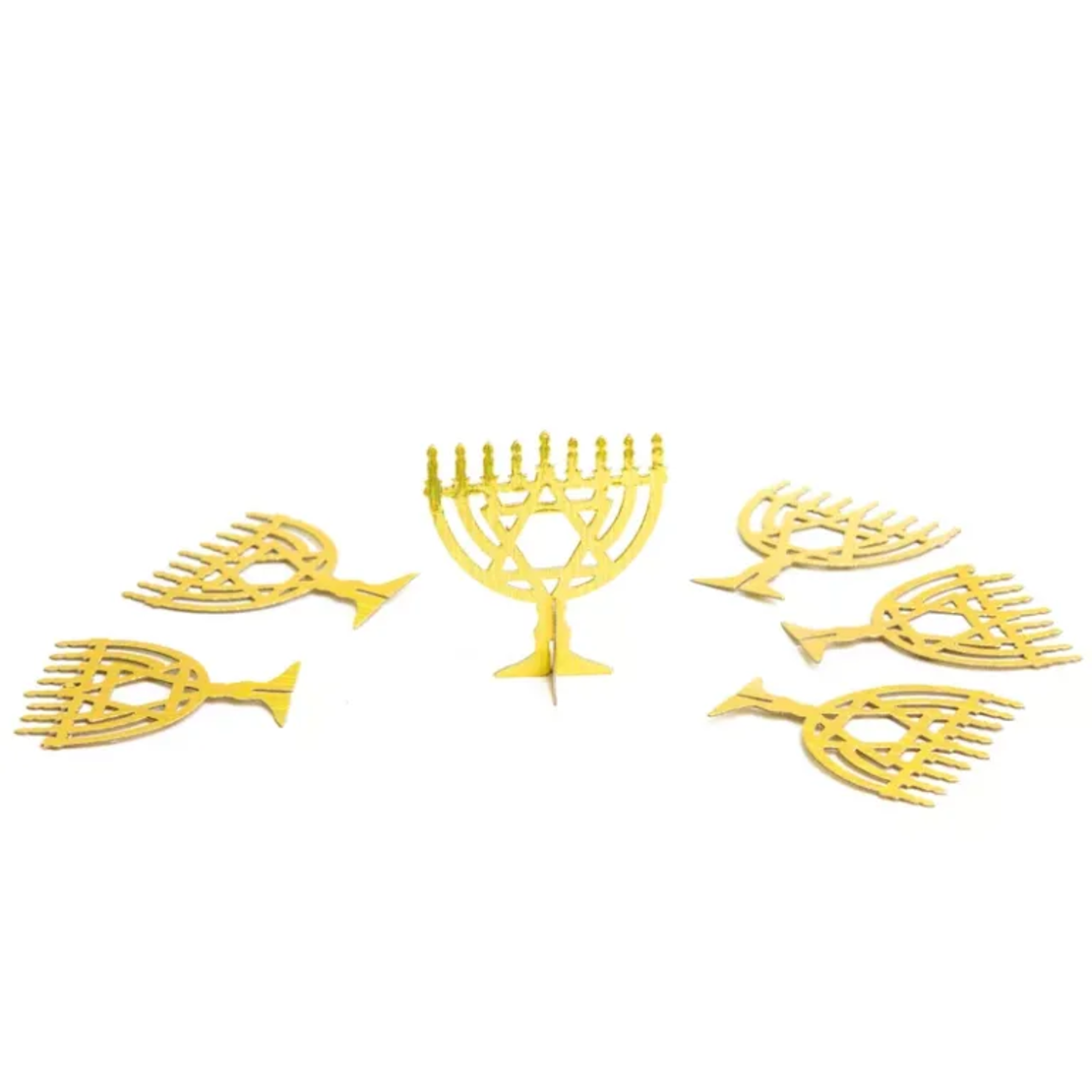 מרכז שולחן בצורת חנוכיה   - זהב מיטאלי