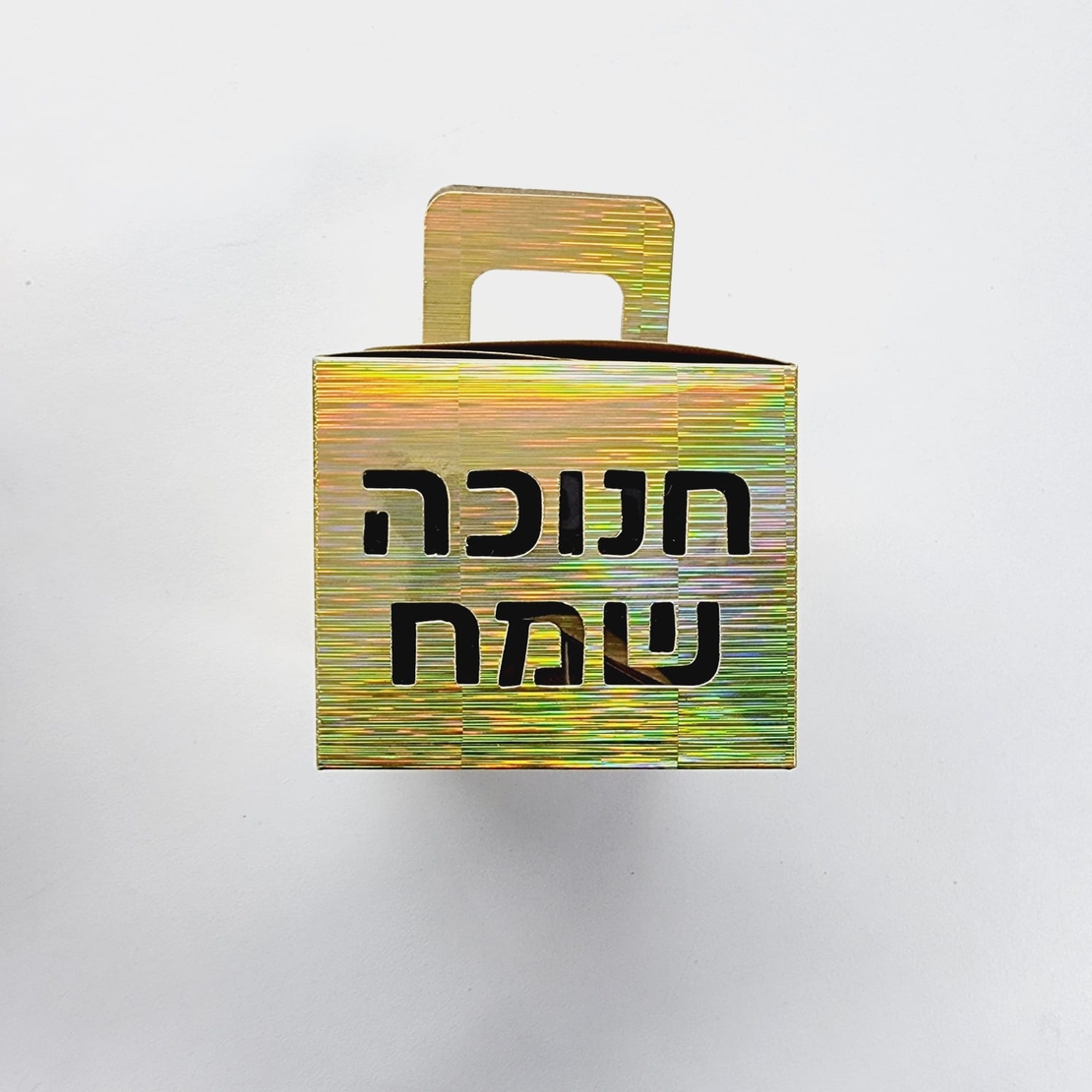 קופסת קרטוןמטאלי זהב+ חלון- 10*10*8.5 ס