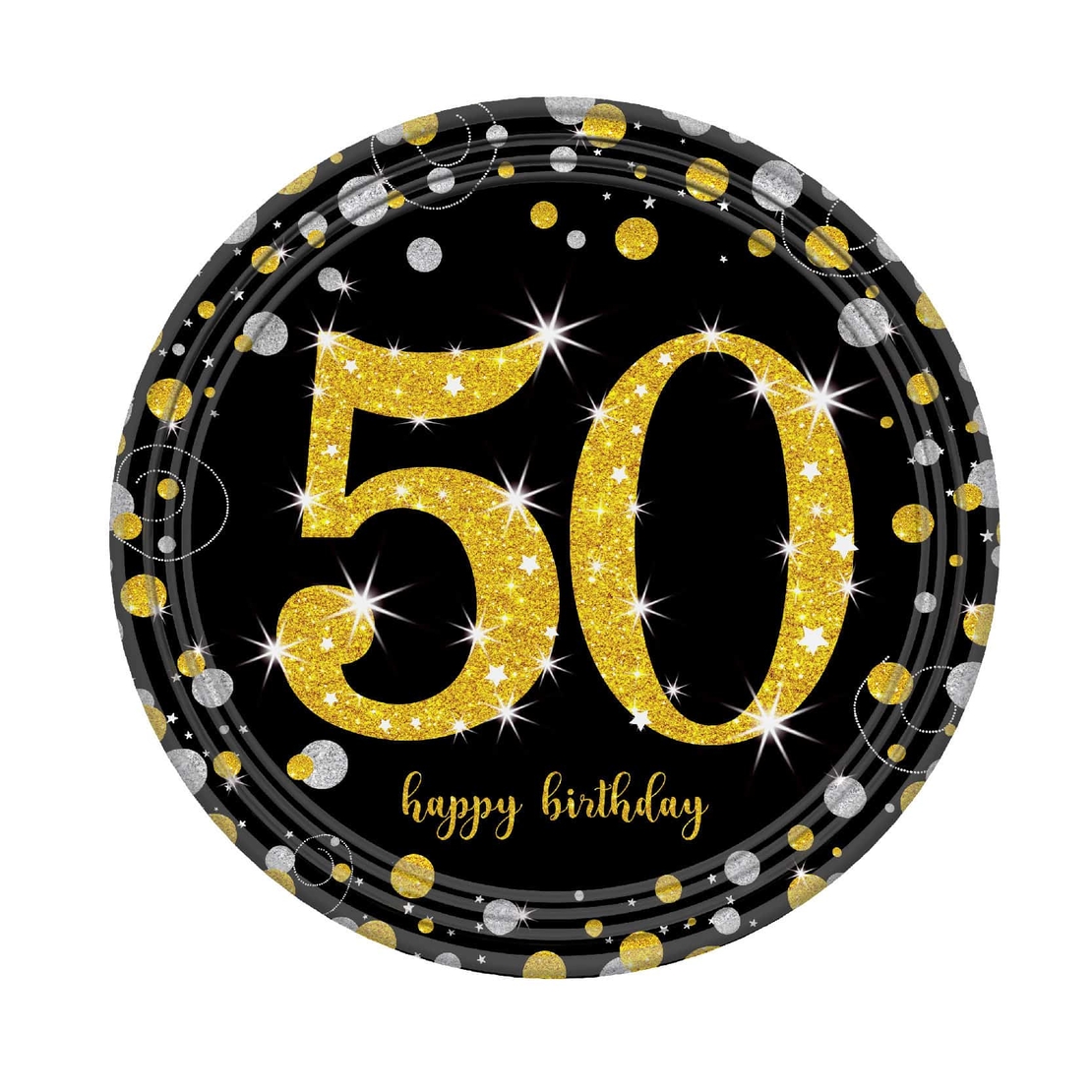 צלחות נייר ארוז 8 יח' גיל 50 בינוני