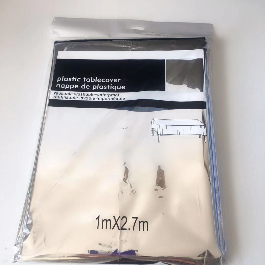 מפת שולחן מטאלית 100*270 כסף