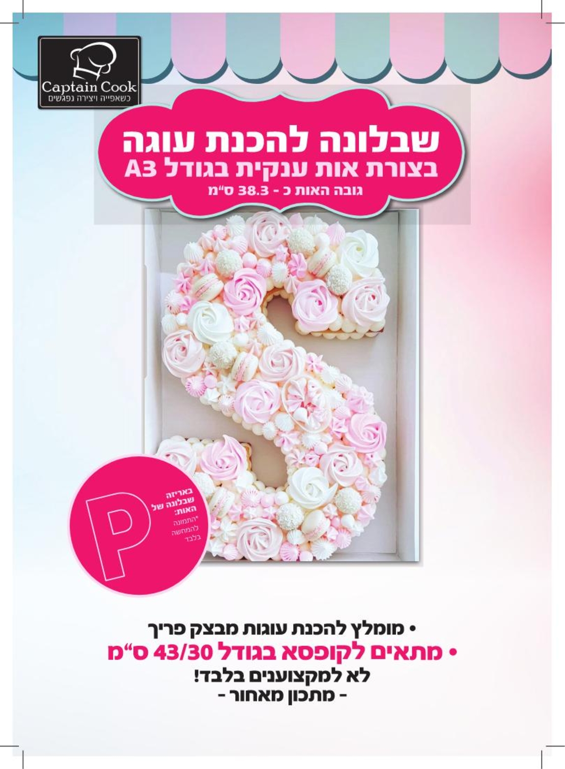 074P שבלונה מפלסטיק בגודל A3 האות P