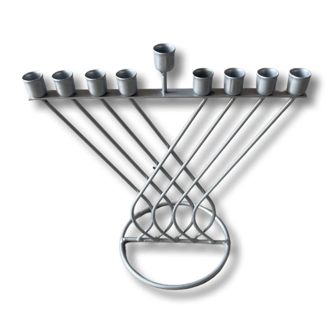 חנוכיה ברזל איכותית קלאסית דגם A - כסף