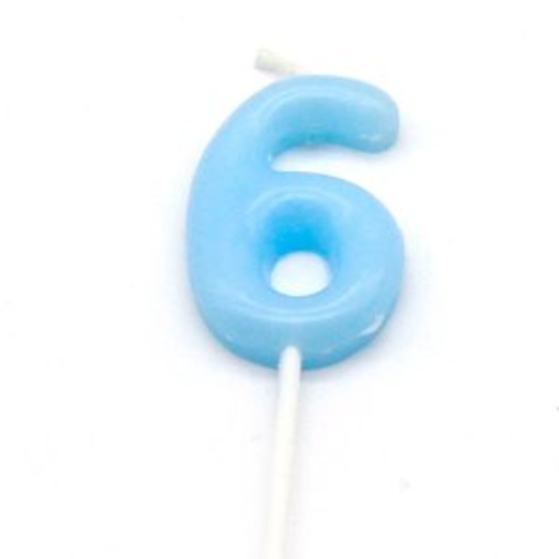 נר מספר מיני 6 פסטל תכלת