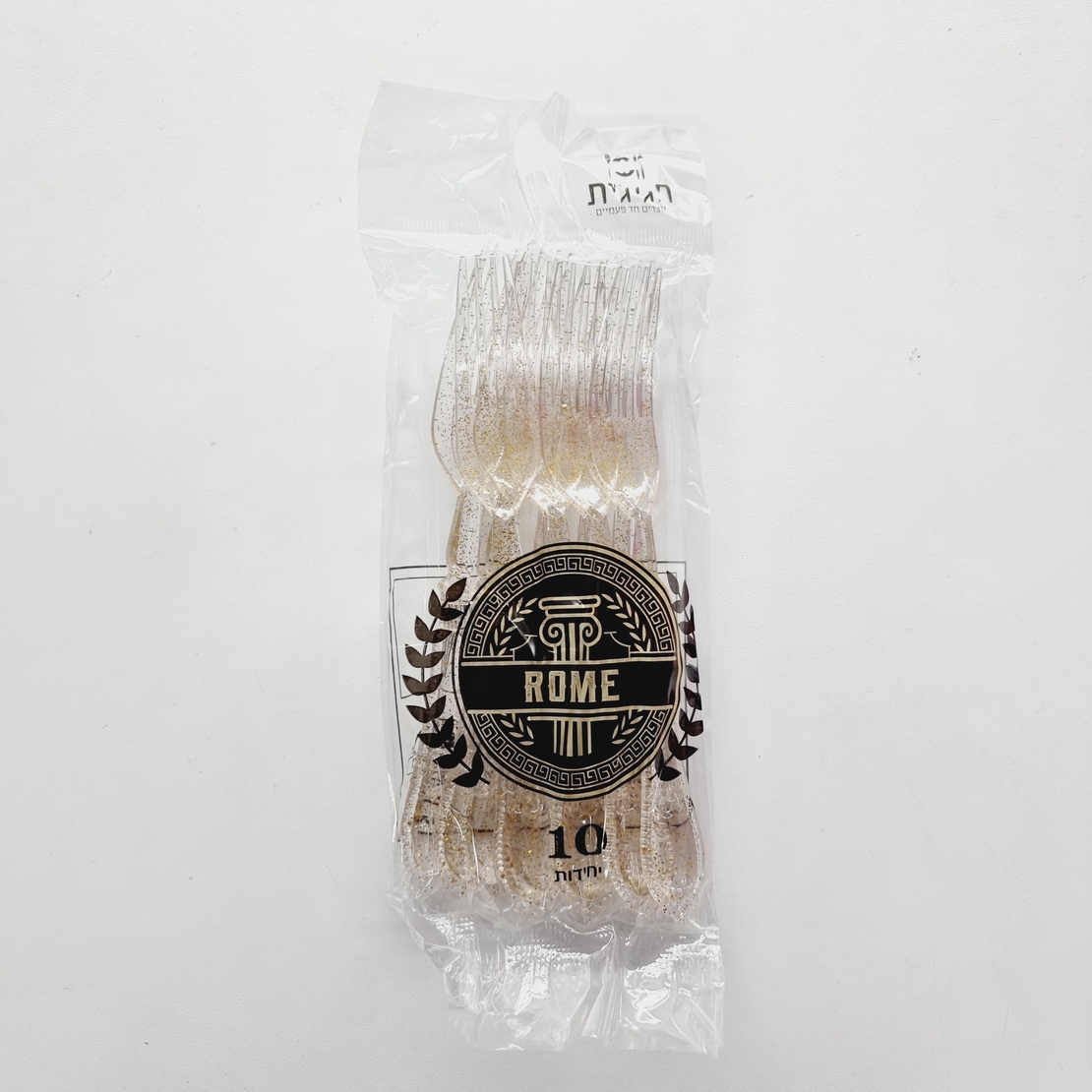 רומא מזלג נצנץ זהב (10יח')