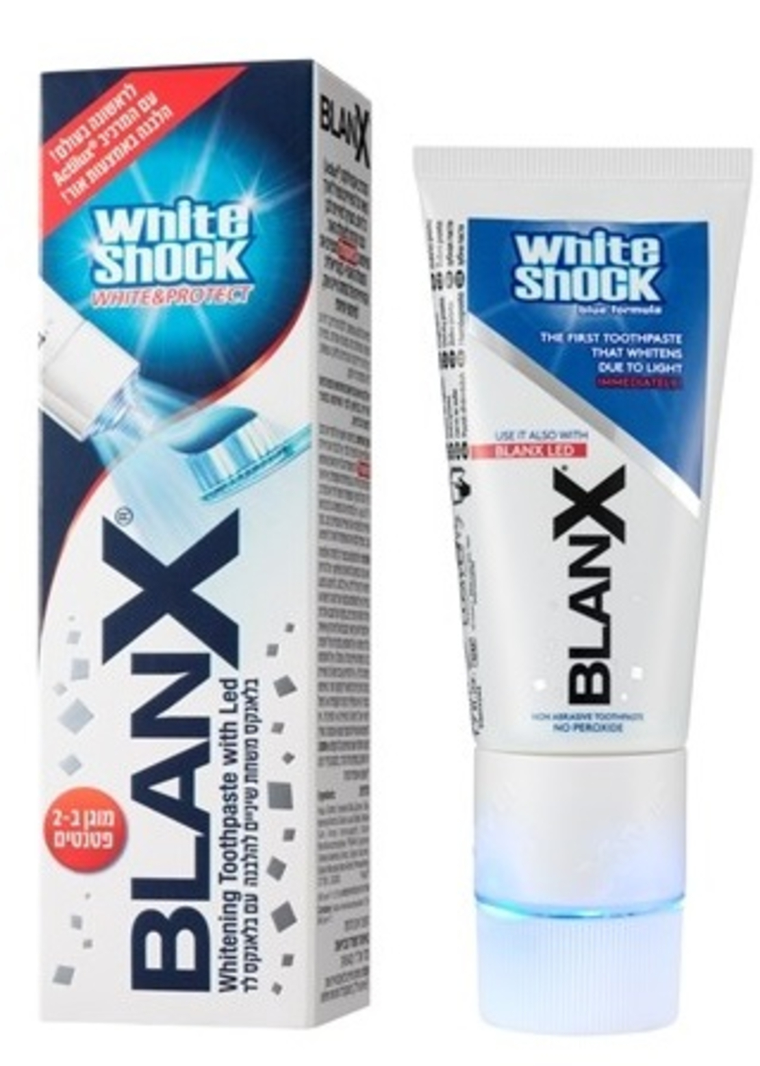 בלאנקס וויט שוק משחת שיניים עם לד BlanX White Shock Led