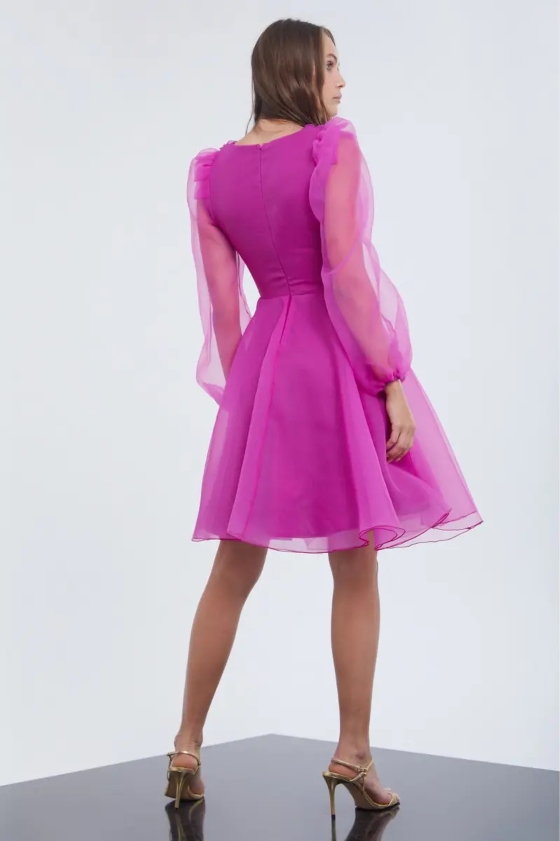 Dress alına צבע ורוד בד טול