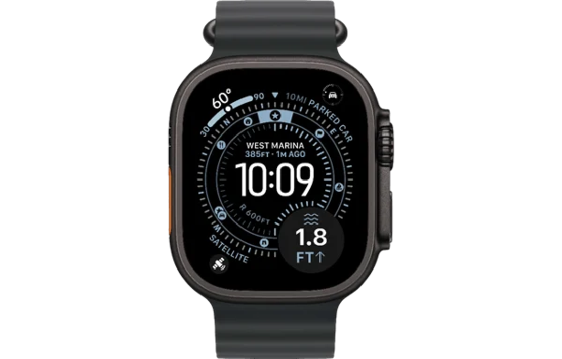 שעון חכם אפל Apple Watch Ultra 3 49mm black titanium with black ocean band cellular