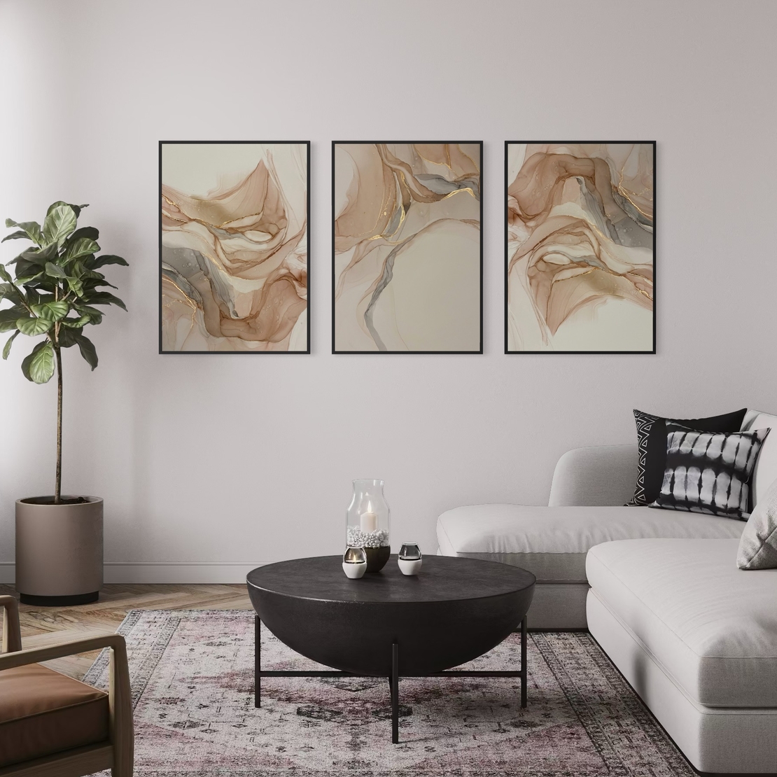 סט שלישיית תמונות קנבס או זכוכית דגם 1167