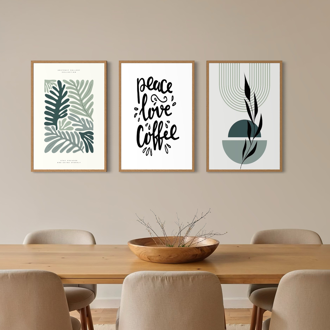 סט שלישיית תמונות קנבס או זכוכית דגם 1170