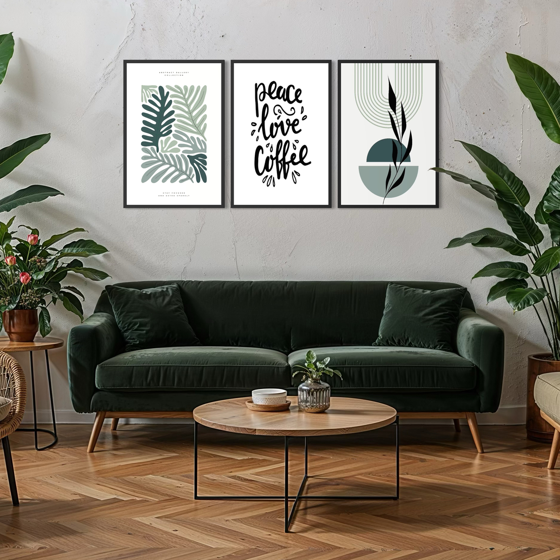 סט שלישיית תמונות קנבס או זכוכית דגם 1170