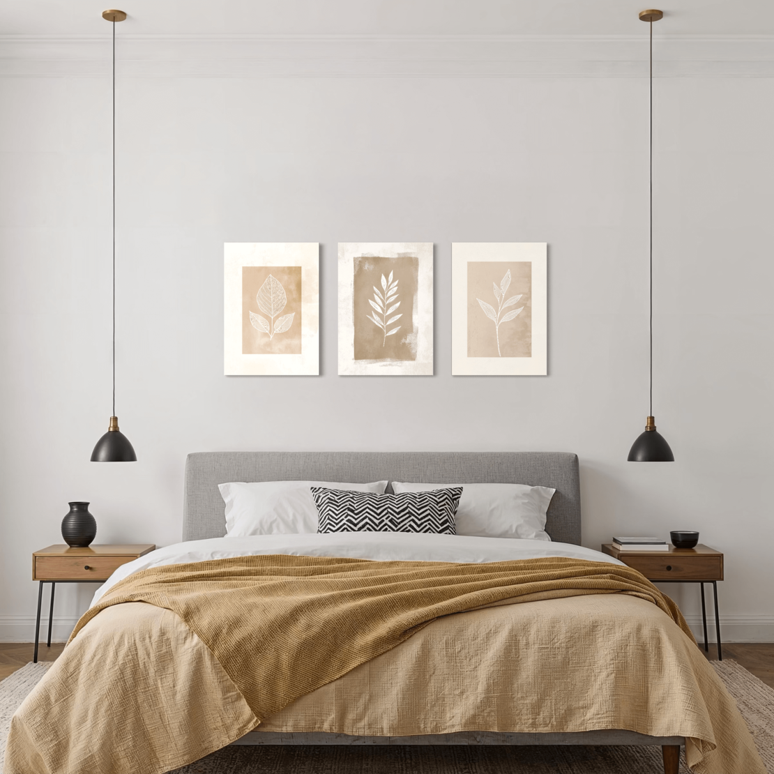 סט שלישיית תמונות קנבס או זכוכית דגם 1174