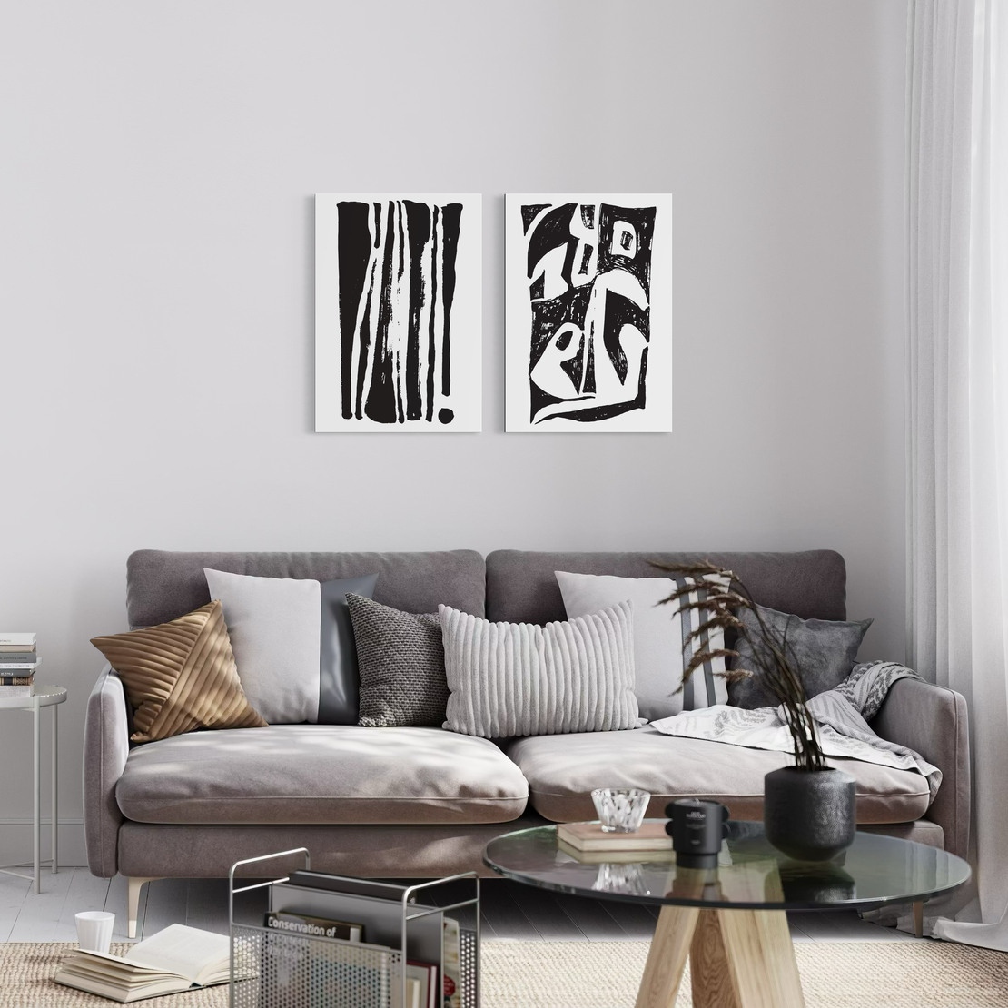 זוג תמונות קנבס או זכוכית דגם 1201