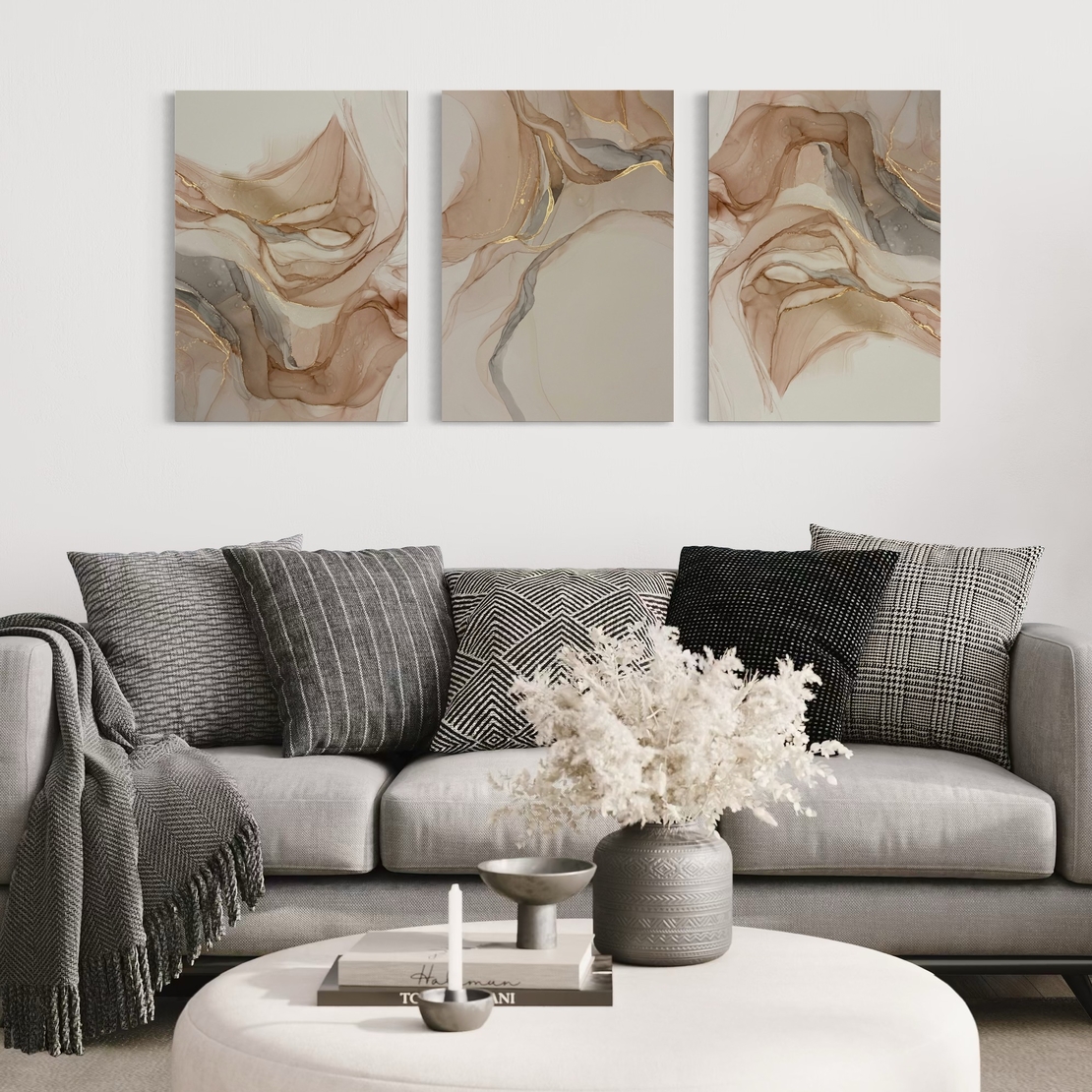 סט שלישיית תמונות קנבס או זכוכית דגם 1167