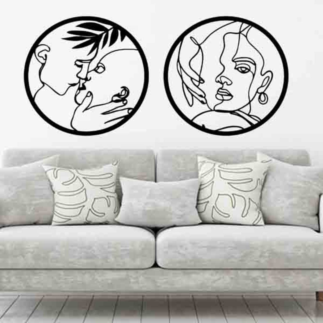 זוג תמונות עגולות חיתוך לייזר 1037