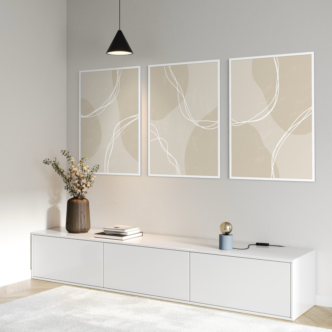 סט שלישיית תמונות קנבס או זכוכית דגם 1173