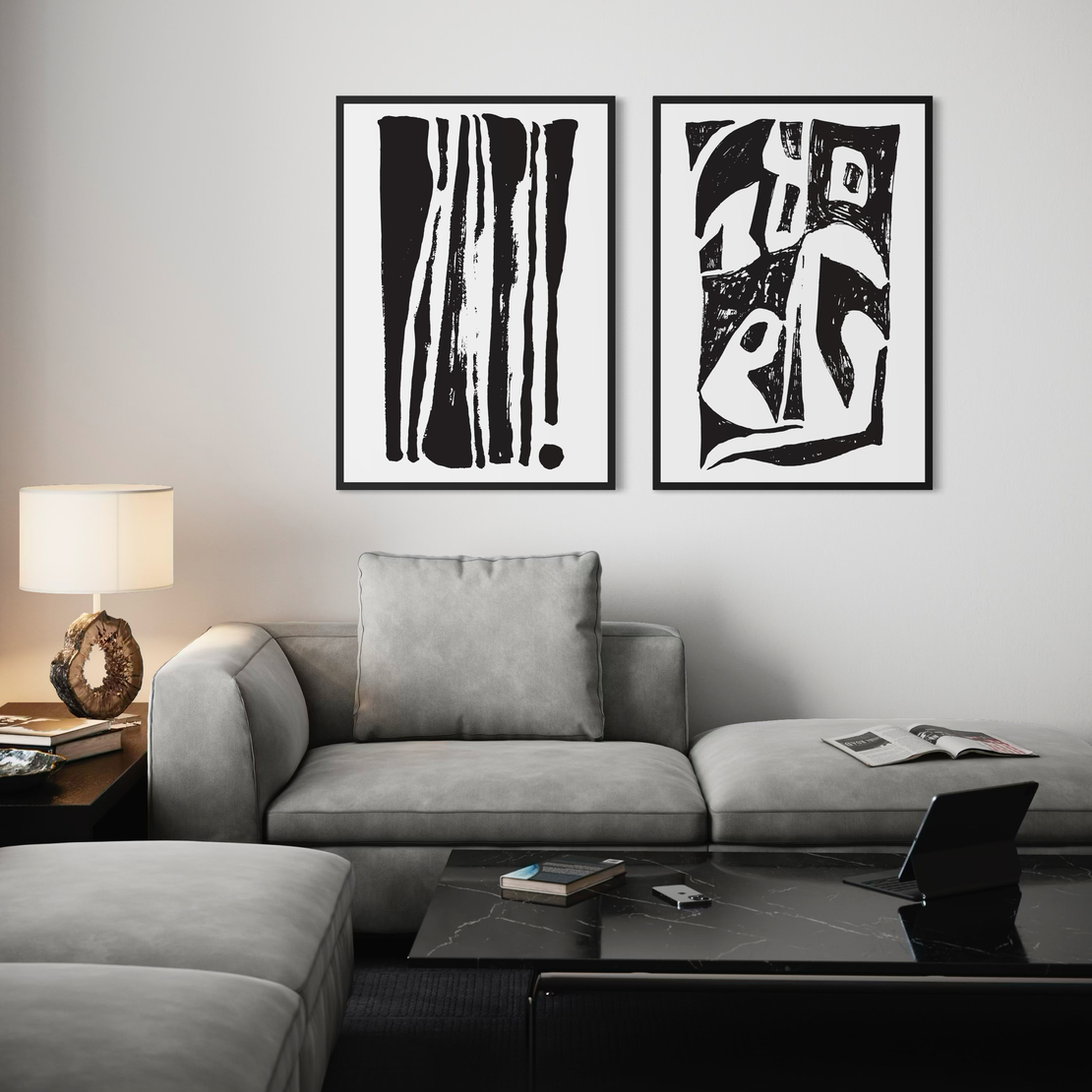 זוג תמונות קנבס או זכוכית דגם 1201