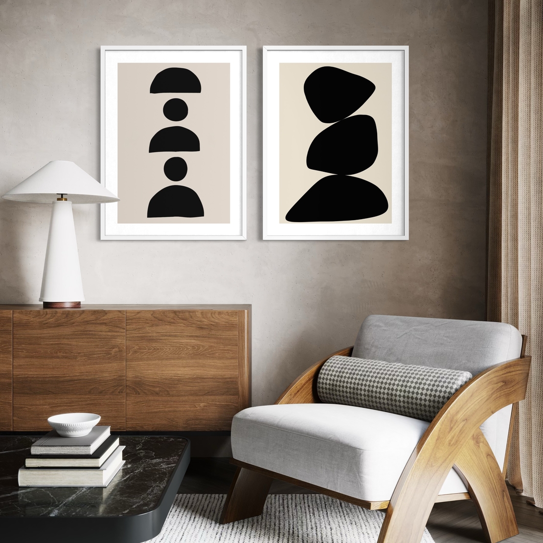 זוג תמונות קנבס או זכוכית דגם 1202