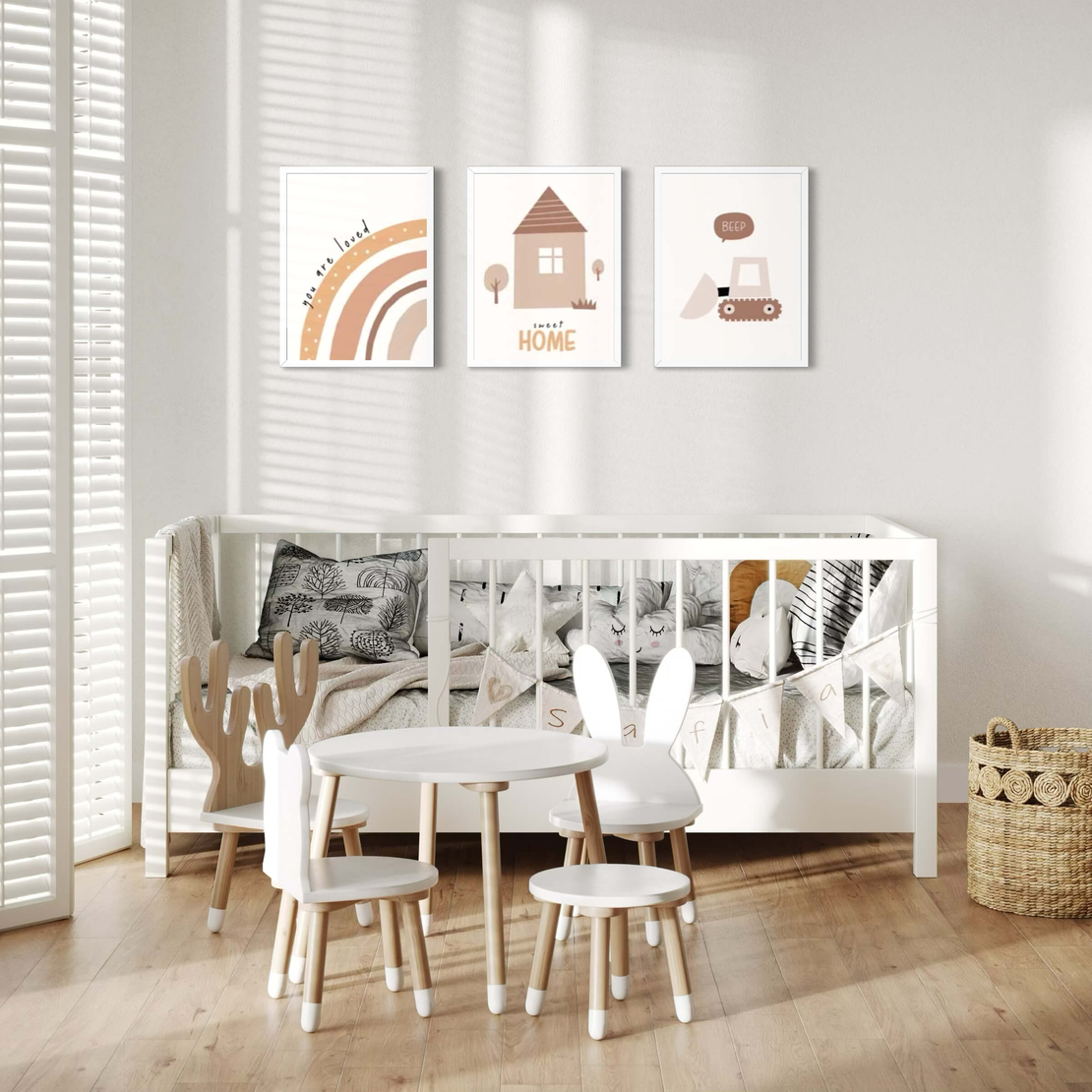 סט תמונות חדרי תינוקות דגם 1111