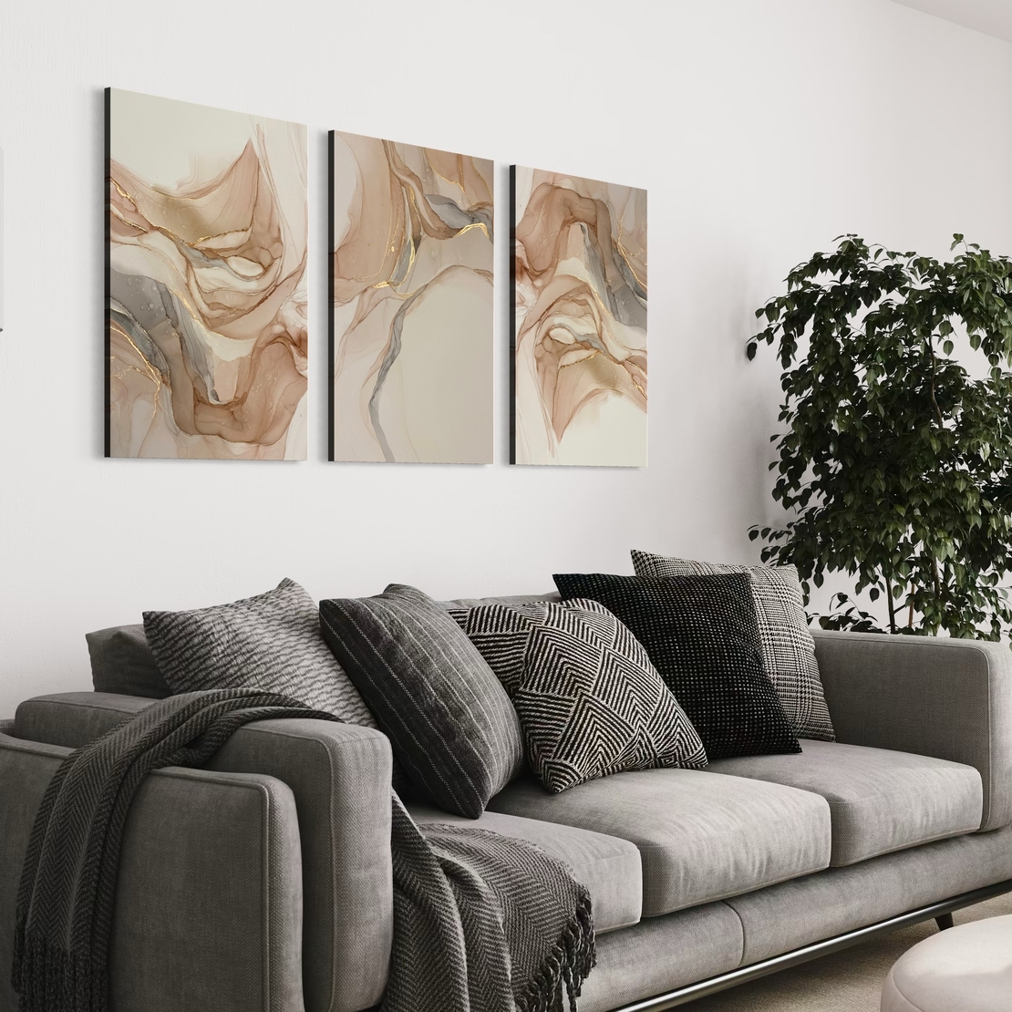 סט שלישיית תמונות קנבס או זכוכית דגם 1167