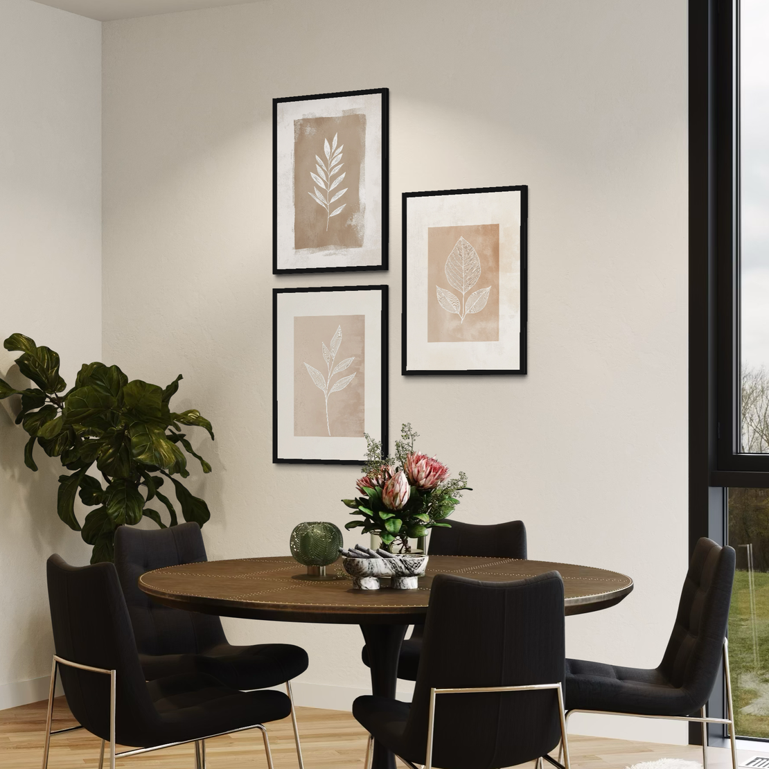 סט שלישיית תמונות קנבס או זכוכית דגם 1174