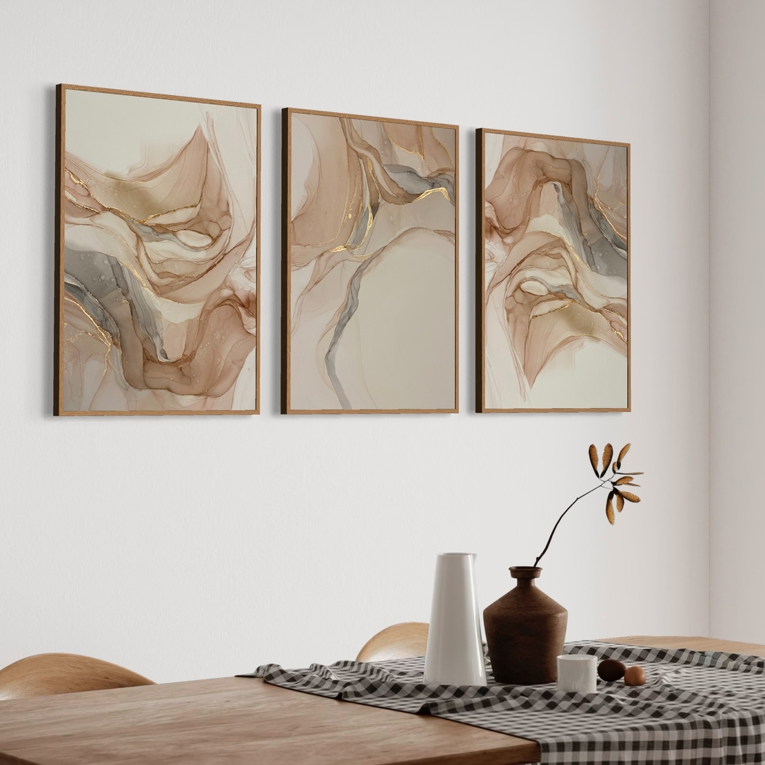 סט שלישיית תמונות קנבס או זכוכית דגם 1167