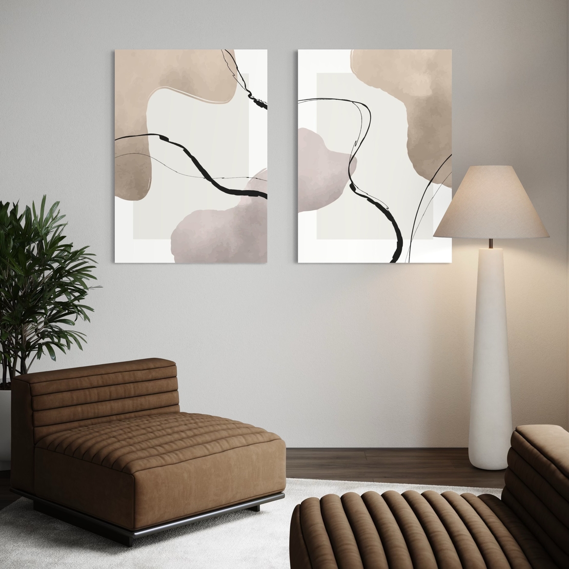 זוג תמונות קנבס או זכוכית דגם 1193