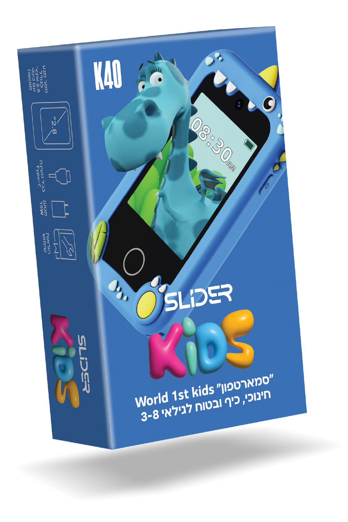 קונסולת משחק חינוכית לילדים סליידר קידס SLIDER K40 - יבואן רשמי - צבע כחול