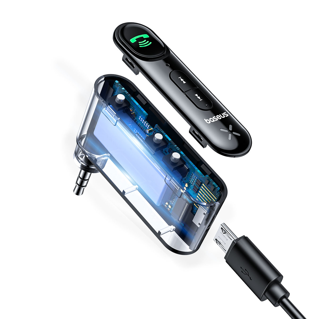 מקלט שמע בלוטות' בזוס BASEUS BSBA-02 Wireless Audio Reciver - יבואן רשמי
