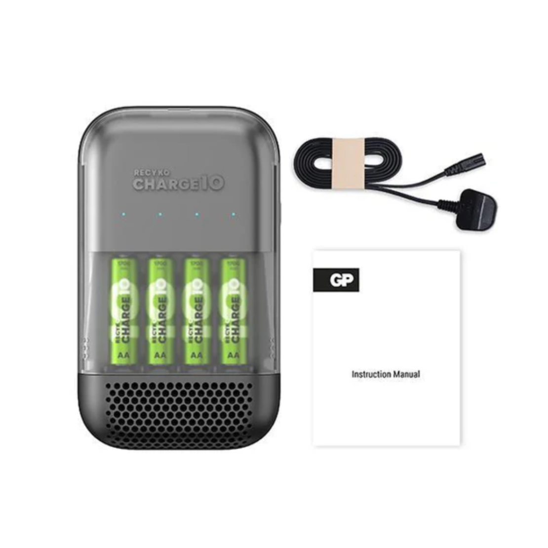 מטען סוללות מהיר כולל 4 סוללות AA ג'י פי GP Recyko Charge 10 - יבואן רשמי!