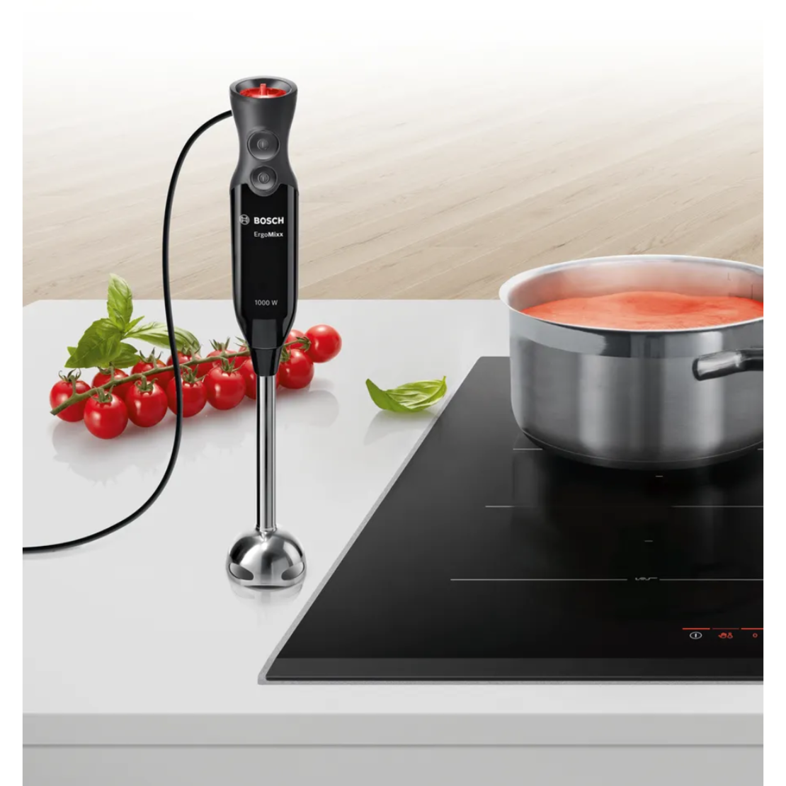 מוט בלנדר 1000W נירוסטה בוש BOSCH ErgoMixx MS6CB6110 - שנתיים אחריות יבואן רשמי
