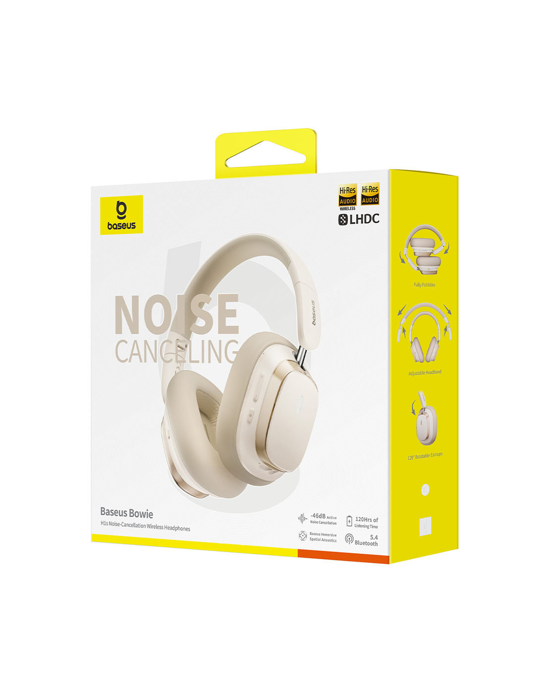 אוזניות אלחוטיות עם מסנן רעשים Baseus Bowie H1s Noise-Cancellation Wierless Headphones - יבואן רשמי - צבע לבן