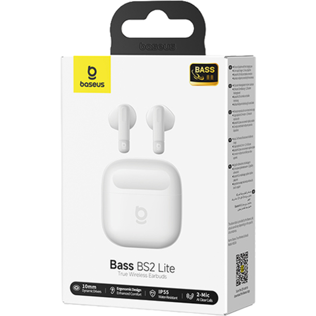 אוזניות אלחוטיות בזוס Baseus Bass BS2 Lite TWS - יבואן רשמי - צבע לבן