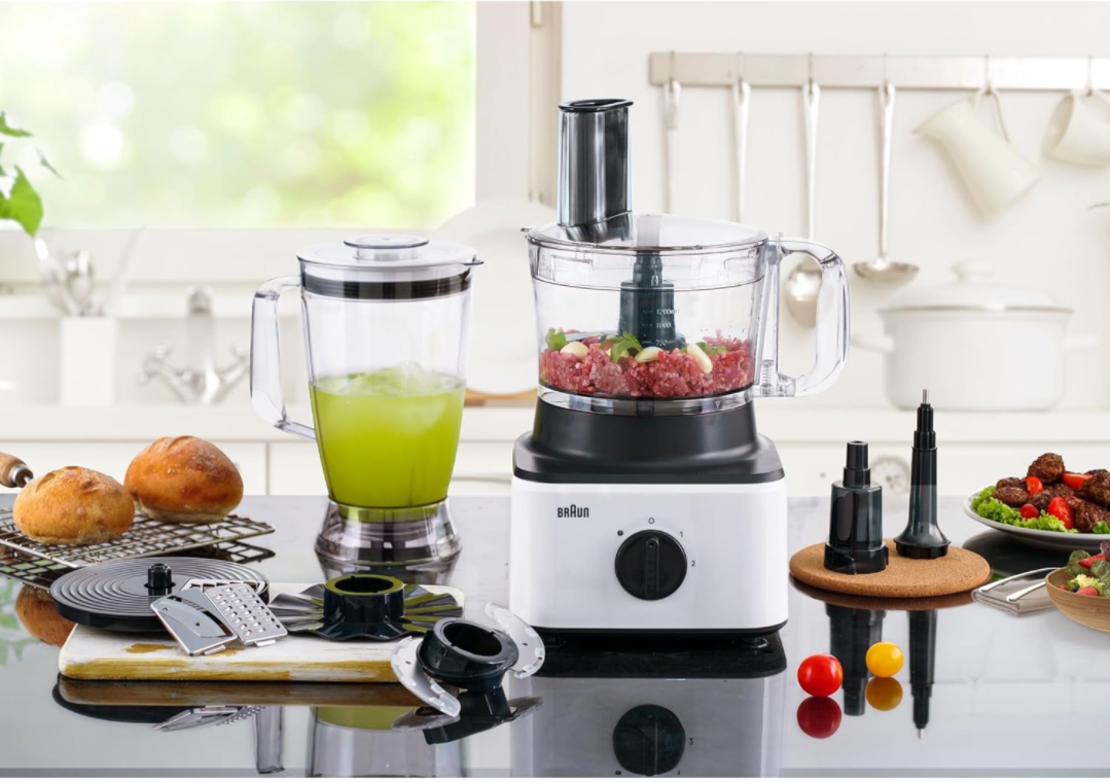 מעבד מזון 750W כולל בלנדר בראון Braun FP0132WH -  שנתיים אחריות יבואן רשמי