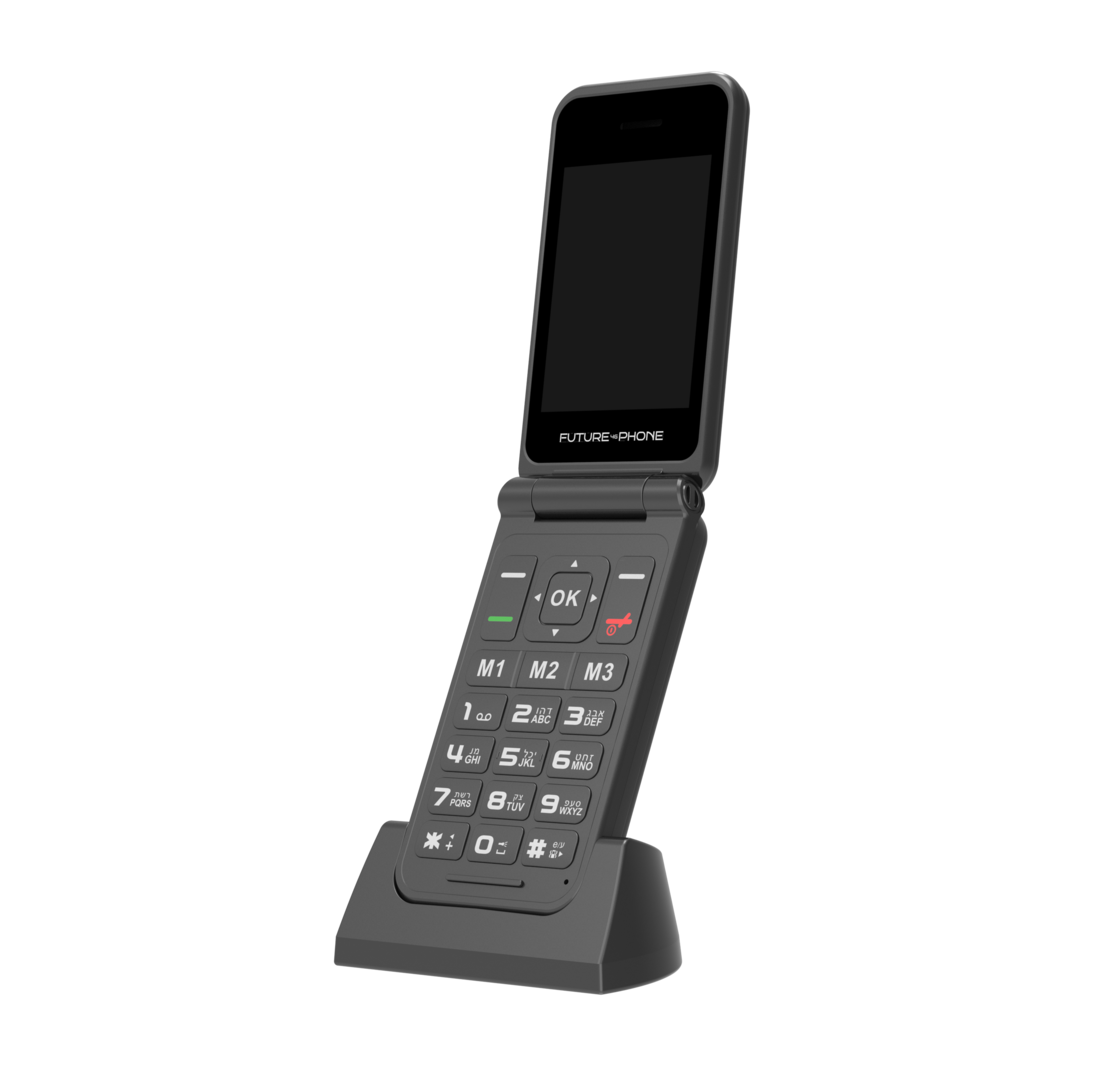 טלפון סלולרי למבוגרים FUTURE 4G Phone - כולל מעמד טעינה - יבואן רשמי - צבע שחור