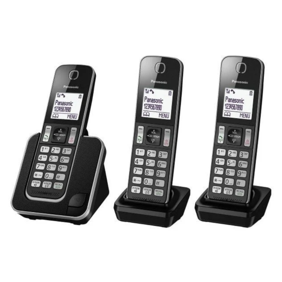 טלפון אלחוטי + 2 שלוחות בעברית פנסוניק Panasonic KX-TGD313 - שנתיים אחריות יבואן רשמי!