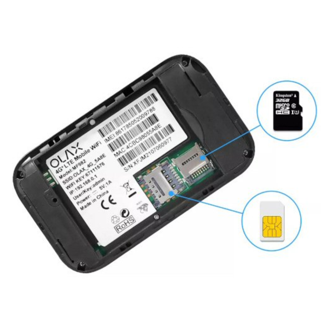 מודם סלולרי נייד דור 4 עם תצוגה אולקס OLAX 4G LTE MF982