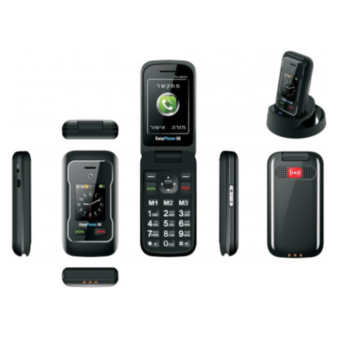 טלפון סלולרי למבוגרים איזיפון EasyPhone NP-01 4G - יבואן רשמי - צבע שחור