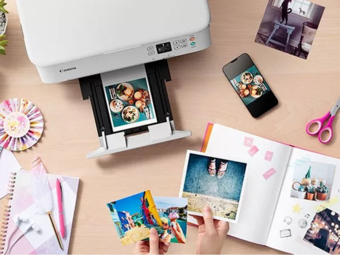 מדפסת משולבת אלחוטית קנון Canon PIXMA TS5351i - שנתיים אחריות יבואן רשמי - גוון לבן