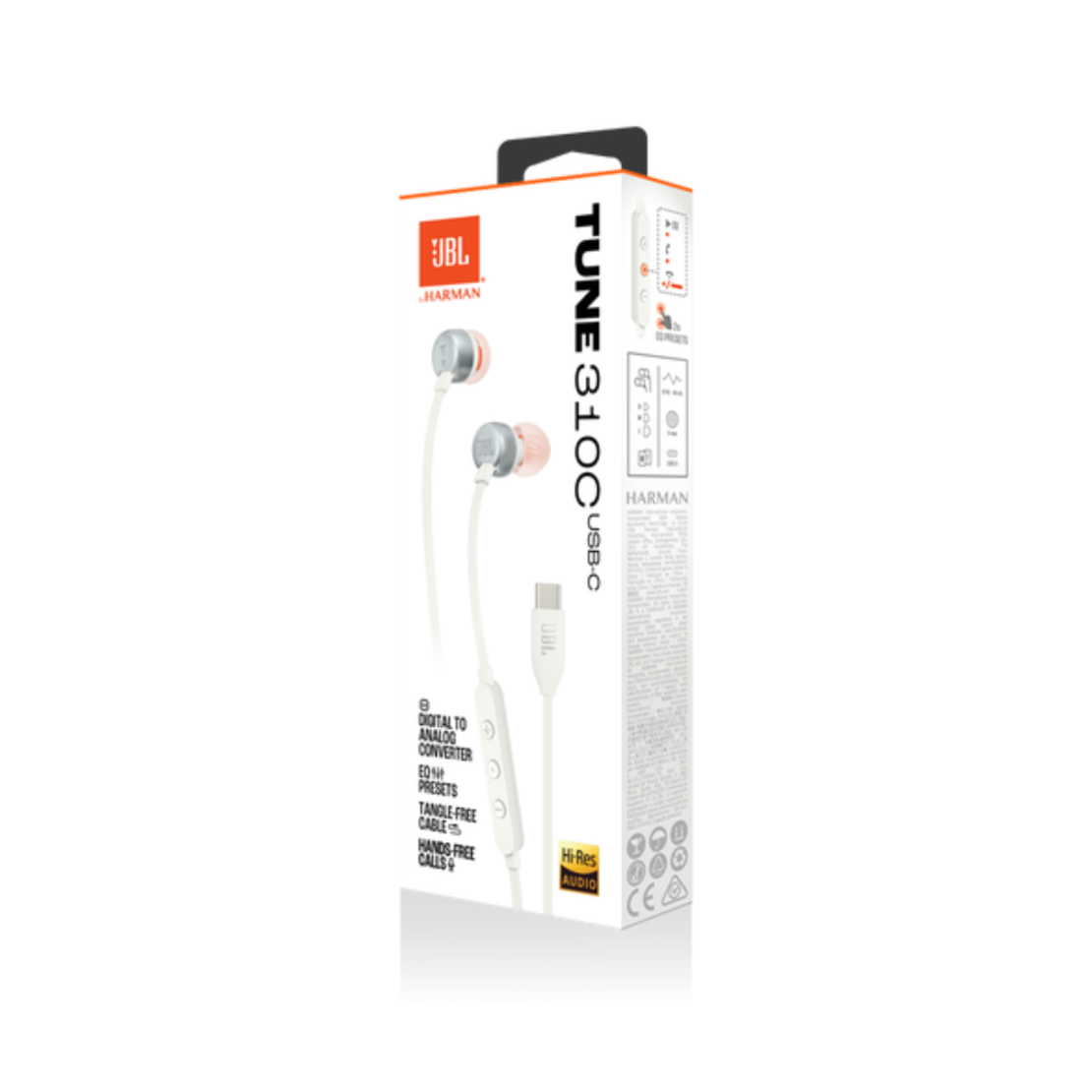 אוזניות חוטיות JBL TUNE 310C USB-C - במגוון צבעים! יבואן רשמי!