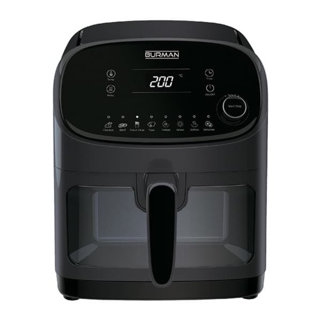 סיר טיגון ללא שמן Air Fryer חכם דיגיטלי 8 ב-1 בורמן BURMAN B772