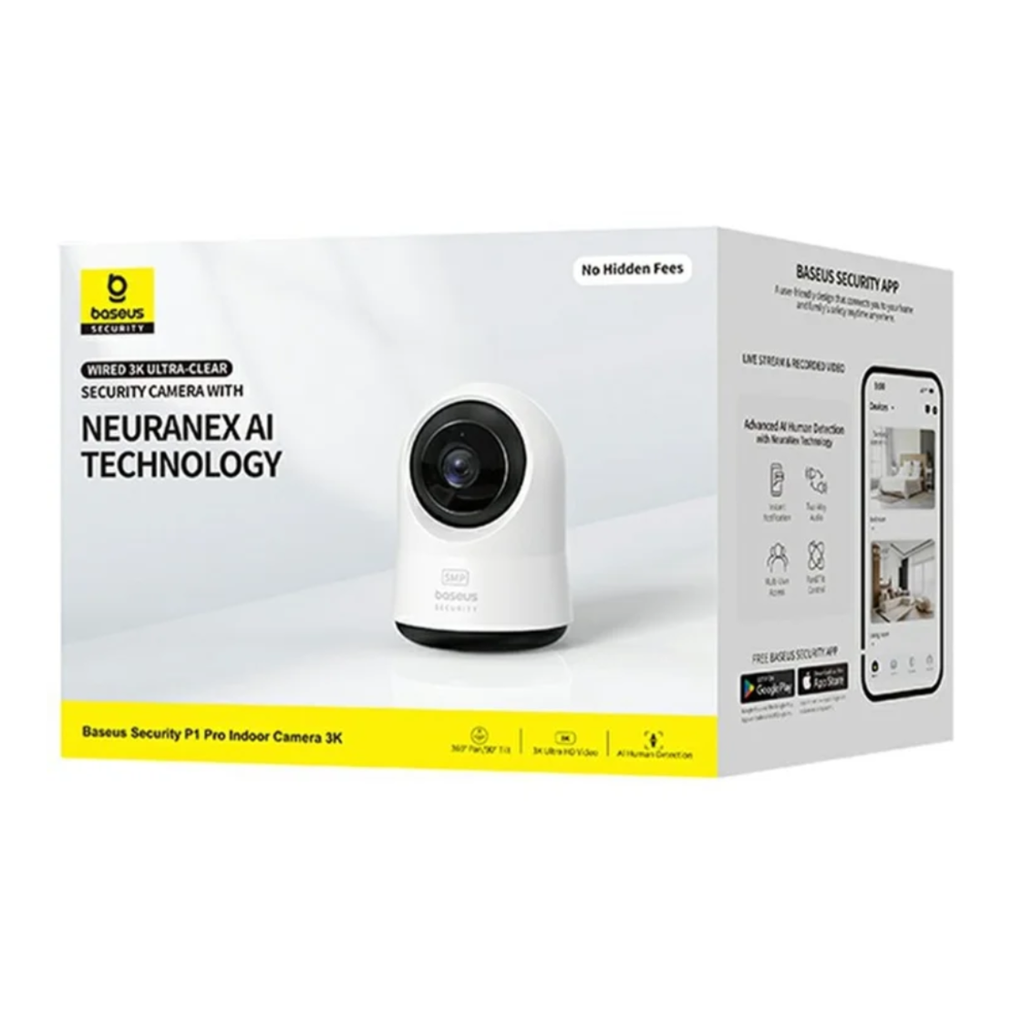 מצלמת אבטחה ביתית בזוס Baseus Security P1 Pro 3K - יבואן רשמי!