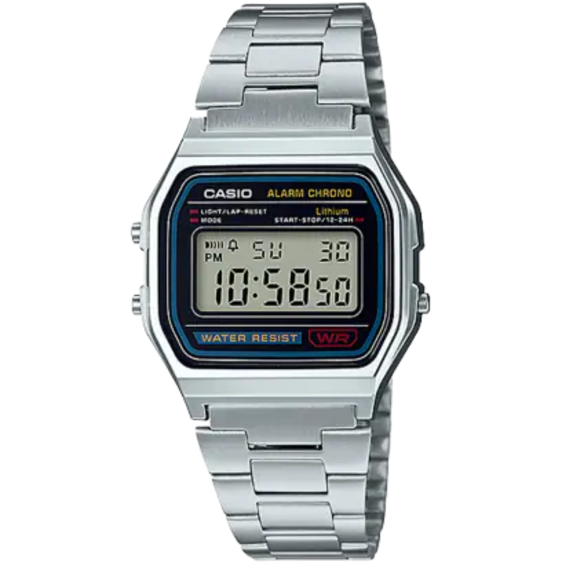 שעון יד דיגיטלי קסיו CASIO A158WA-1DF רצועת מתכת
