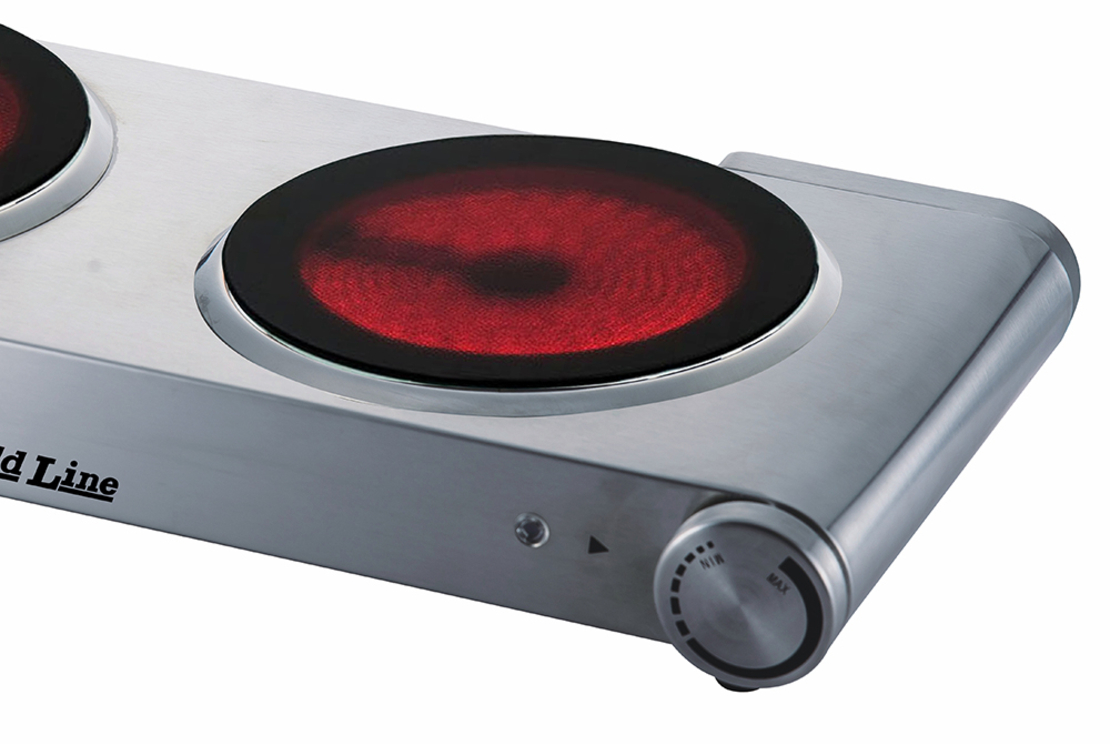 כירה חשמלית קרמית זוגית נירוסטה Gold Line ATL-834