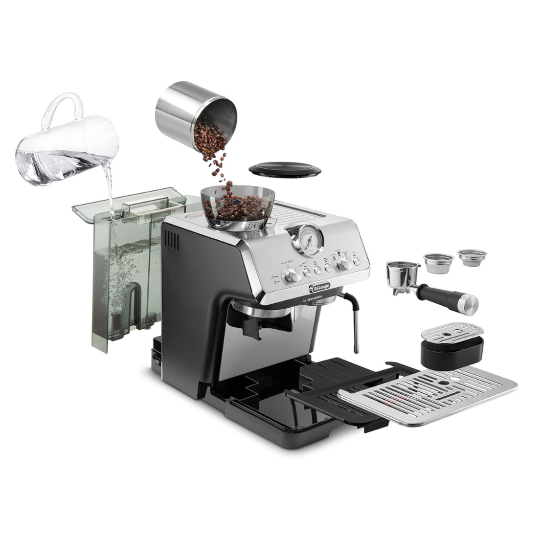 מכונת קפה אספרסו ידנית ד'לונגי De'Longhi Specialista Arte EC9155.MB - שנתיים אחריות VIP יבואן רשמי!