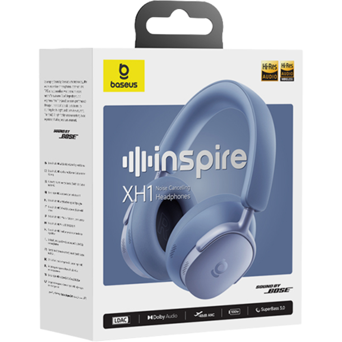 אוזניות קשת אלחוטיות עם ביטול רעשים בזוס Baseus Inspire XH1 - יבואן רשמי - צבע כחול