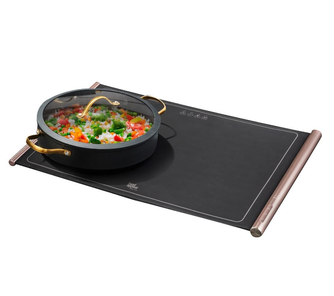 פלטת חימום מתקפלת לשבת מסיליקון 400W שחור \ רוזגולד פוד אפיל Food Appeal