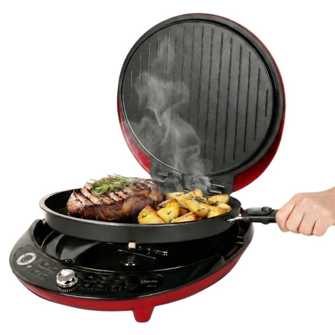 שף הפלא עם פלטות נשלפות עוצמתי Universe NRI-8640 - פטור מטבילה והגעלה - יבואן רשמי - צבע אדום