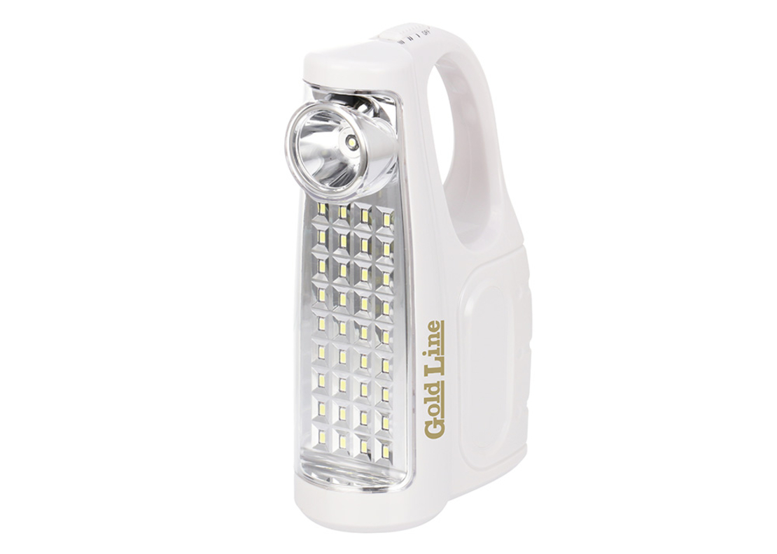 תאורה נטענת ניידת 36 נורות SMD LED + פנס ותאורת צד גולד ליין Gold Line ATL-189